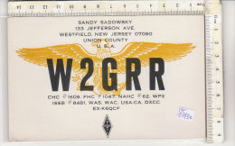 PO2343C# CARTE QSL - SANDY SADOWSKY, WESTFIELD USA W2GRR 1974 - Radio