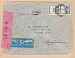 Ala Littoria (1940) - Linea Haifa- Trieste; Busta Per Stoccolma - Storia Postale (Posta Aerea)