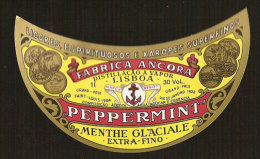 Portugal Etiquette Ancienne Liqueur PEPPERMINT Menthe Glaciale Ancre Liquor Label Anchor - Alcools & Spiritueux