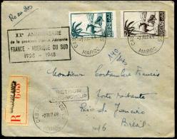 MAROC - N° 198 & 237, SUR LR AVION, DE CASABLANCA LE 7/3/1948, POUR RIO DE JANEIRO, VOL FRANCE-AMERIQUE DU SUD - TB - Covers & Documents