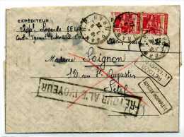 ALGERIE  / LETTRE DE ORAN POUR SETIF / 1944 /  CENSURE /  RETOUR A L ENVOYEUR / - Cartas & Documentos