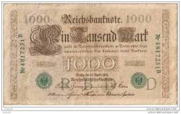 1000 Mark 1910 - N° Nr 4817251 B - (vert) - Empire Allemand - - 1.000 Mark