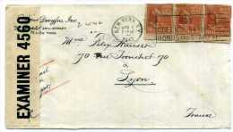 ETATS UNIS / USA / LETTRE DE NEW YORK  DREYFUS POUR FRANCE LYON / CENSURE GUERRE 39-45 / WWII - Marcophilie