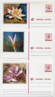 YUGOSLAVIA 1992  32d Stationery Cards With Flowers (3), Unused.  Michel P208 Cat. €15 - Enteros Postales