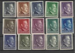 Pologne  Poland Polen Polska  ** MNH Général Gouvernement 15 Timbres Non Dentelés Hitler - Varietà E Curiosità