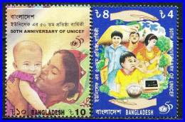 BANGLADESH 1996 UNICEF 50TH ANNIV. SC# 532-533  VF NH CHILDREN MEDICINE UNO - UNICEF