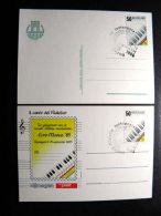 2 Cards From Nederland Special Cancel Music 1985 Europa Cept - Brieven En Documenten