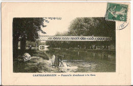 CPA  Castelsarrazin  Passerelle Aboutissant à La Gare 82 Tarn Et Garonne Lavandière Lavandières - Castelsarrasin