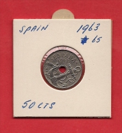 SPAIN. 1963   Circulated Coin XF, 50 Centimos Copper Nickel, Km777 - 50 Centimos