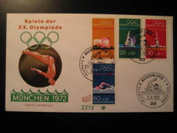 Augsburg 1972 HIGH DIVING Trampoline Jump Jumping Swimming Olympic Games Munchen Germany Olympics Cancel Cover - Tuffi