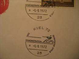 Kiel 1972 WATER SKIING Demonstration Ski Olympic Games Munchen Germany Olympics Cancel Cover - Wasserski