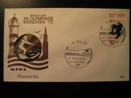 Kiel 1972 WATER SKIING Demonstration Ski Olympic Games Munchen Germany Olympics Cancel Cover - Waterski