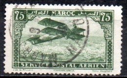 FRENCH MOROCCO 1922 Air - Breguet 14T Biplane Over Casablanca  -  75c. - Green   FU - Aéreo