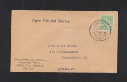 India Open Printed Matter 1952 To Germany - Lettres & Documents