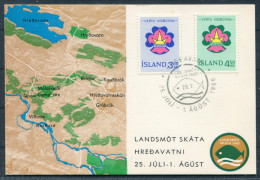 1966 Iceland Scout Fish Map Postcard - Lettres & Documents