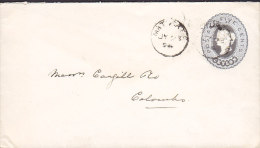 Ceylon Postal Stationery Ganzsache Entier 5 Cents Victoria  Cover Brief To COLUMBO 1894 Railway Postoffice (2 Scans) - Ceylon (...-1947)