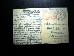 Card From Brazil To Lithuania On 1961, Red Cancel Sao Paulo, 2 Scans - Briefe U. Dokumente