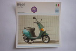 Transports - Sports Moto - Carte Fiche Technique Moto ( Piaggio 50cm3 Sfera - Scooter - 1991 ( Description Au Dos - Motociclismo