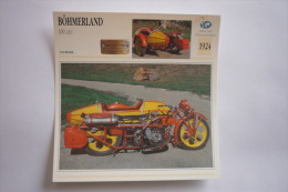 Transports - Sports Moto - Carte Fiche Technique( Bohmerland 600cm3 - Tourisme - 1924 ( Description Au Dos De La Carte - Motociclismo