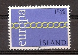 Island 1971, MiNr. Nr. 452, Europa CEPT Brüderlichkeit Und Zusammenarbeit Durch Kette, Postfrisch (mnh) - Ongebruikt