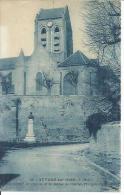 48. AUVERS SUR OISE. LECLOCHER DE L´ EGLISE ET LA STATUE DE CHARLES FRANCOIS DAUBIGNY. - Auvers Sur Oise