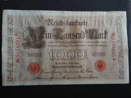 1910 A - 21 Avril 1910 - Billet 1000 Mark - Allemagne - Série A : N° 5318091 A - Banknote Deutschland Germany - 1000 Mark