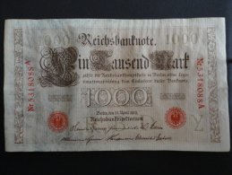 1910 A - 21 Avril 1910 - Billet 1000 Mark - Allemagne - Série A : N° 5318088 A - Banknote Deutschland Germany - 1.000 Mark