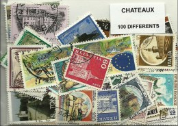 CHATEAUX, CHATEAU Lot De 100 Timbres Tous Différents Neufs Et Oblitérés. Satisfaction Assurée - Châteaux