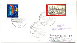 ALLEMAGNE DEUTSCHLAND  TIMBRES SUR ENVELOPPE NURNBERG KOLN 1971  POSTE AIRPORT Avion VOIR CACHET !! TBE - Storia Postale