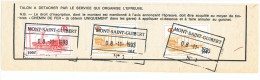 Talon De Formule D´examen Cachets De Gare MONT SAINT GUIBERT No 1 En 1993  -- UU732 - Other & Unclassified