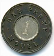 GREAT BRITAIN , J.MOORE BI-METALIC MODEL PENNY 1844 - Sonstige & Ohne Zuordnung