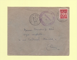 Fontenay Sous Bois - Regiment D Artillerie Anti Aerienne - 2-7-1952 - Timbre FM - Military Postage Stamps