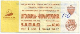 Sport Match Ticket UL000051 - Football (Soccer): Yugoslavia Vs Czech Republik: 1996-11-10 - Match Tickets