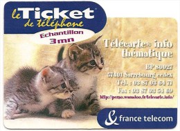 Ticket PR59  -  NEUF   -    Télécarte Info Thématique    -      échantillon 3mn - FT Tickets
