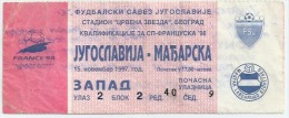 Sport Match Ticket UL000055 - Football (Soccer): Yugoslavia Vs Hungary: 1997-11-15 - Match Tickets
