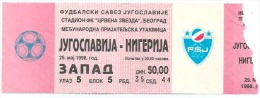 Sport Match Ticket UL000057 - Football (Soccer): Yugoslavia Vs Nigeria 1998-05-29 - Eintrittskarten