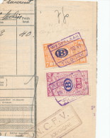 RARE Cachet VICINAL SNCFV JODOIGNE Sur Fragment Chemins De Fer  Gare WESPELAAR TILDONCK 1941   -- UU763 - Other & Unclassified