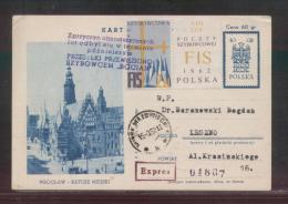 POLAND 1962 BOCIAN DELAYED 13TH GLIDER FLIGHT PC7 BLUE PURPLE DELAY CACHET FIS SKIING CINDERELLA - Palloni