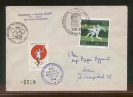 POLAND 1964 18TH GLIDER POST FLIGHT FOR 18TH OLYMPIC GAMES TOKYO BOCIAN FLOWN COVER GLIDING OLYMPICS RARER LOW NO - Alianti