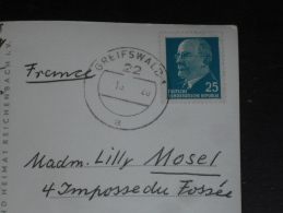 LETTRE ALLEMAGNE DEUTSCHLAND GERMANY DDR RDA AVEC YT 564A - GREIFSWALD 1 - PRESIDENT WALTER ULBRICHT - - Lettres & Documents