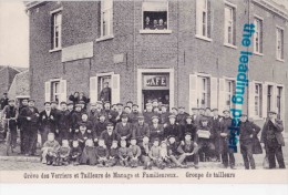 MANAGE-FAMILLEUREUX - Grève Des Verriers Et Tailleurs - Groupe De Tailleurs (devant  Le Café - Manage
