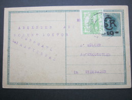 1919, Ganzsache  Mit Zusatzfrankatur - Lettres & Documents