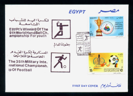 EGYPT / 1993 / SPORT / JUNIOR MEN'S WORLD HANDBALL CHAMPIONSHIP / WORLD MILITARY FOOTBALL CHAMPIONSHIP / FDC - Lettres & Documents