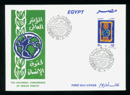 EGYPT / 1993 / UN / UN. WORLD CONFERENCE ON HUMAN RIGHTS, VIENNA / GLOBE / FDC - Lettres & Documents