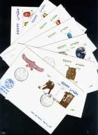 EGYPT / 1993 / REGULAR & AIRMAIL SETS / EGYPTOLOGY / ARCHEOLOGY / 7FDCS - Covers & Documents