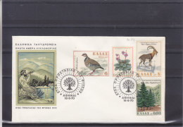 Idées Européennes - Plantes - Arbres - Oiseaux - Animaux - Grèce - Lettre De 1970 - Storia Postale