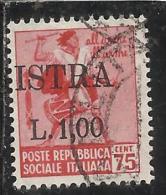 OCCUPAZIONE JUGOSLAVIA YUGOSLAVIA  ISTRIA 1945 L. 1 SU 0,75 USED VARIETY VARIETA´ - Ocu. Yugoslava: Fiume