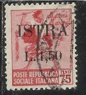 OCCUPAZIONE JUGOSLAVIA YUGOSLAVIA  ISTRIA POLA 1945 L. 1,50 SU 0,75 USATO USED OBLITERE' - Occ. Yougoslave: Fiume