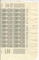 ITALIA REGNO 1927 PACCHI POSTALI AQUILA SABAUDA CON FASCI LIRE4 MNH BLOCCO DI 20 - Paquetes Postales