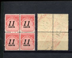 239311264 USA POSTFRIS MINT NEVER HINGED POSTFRISCH EINWANDFREI    SCOTT J102 BLOK OF 4 WITH PRINT TRACES ON GUMSIDE - Portomarken